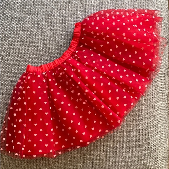 Gymboree Tulle Red Tutu skirt with white hearts - Picture 2 of 6